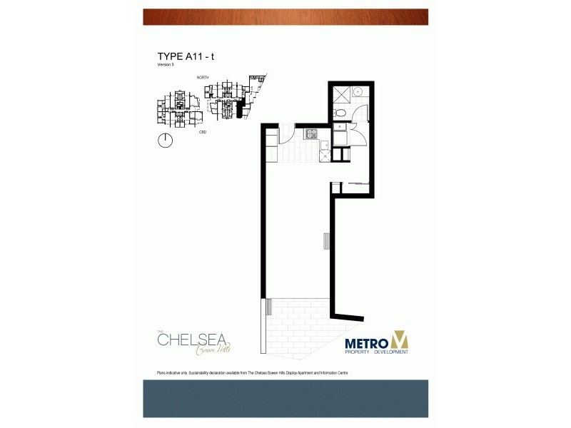 1008/16 Hamilton Place, Bowen Hills QLD 4006 Floorplan