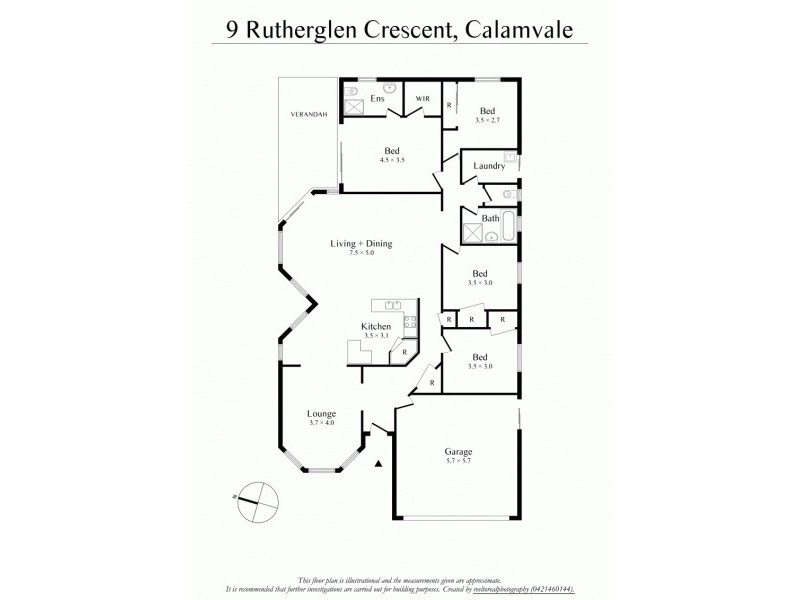 9 Rutherglen Cre, Calamvale QLD 4116 Floorplan