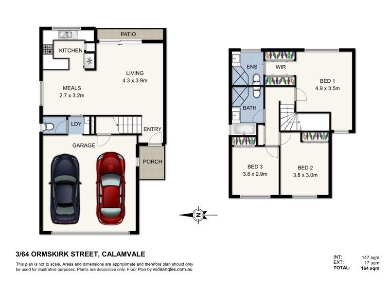 3/64 ormskirk st, Calamvale QLD 4116 Floorplan