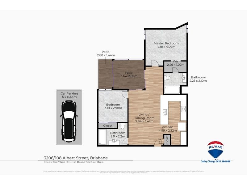 3206/108 Albert Street, Brisbane City QLD 4000 Floorplan