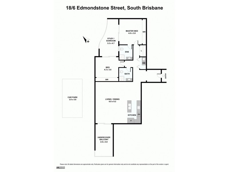 18/6 Edmonstone Street, South Brisbane QLD 4101 Floorplan