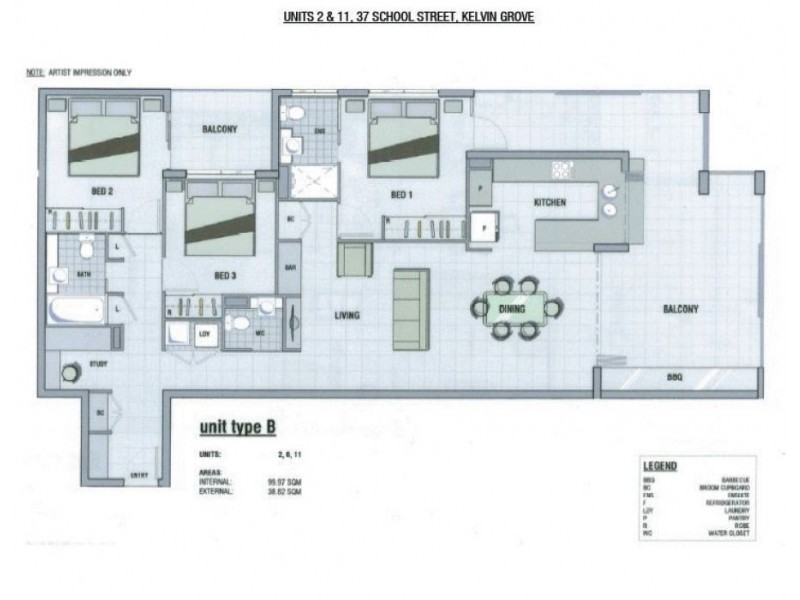 11/37 School Street, Kelvin Grove QLD 4059 Floorplan
