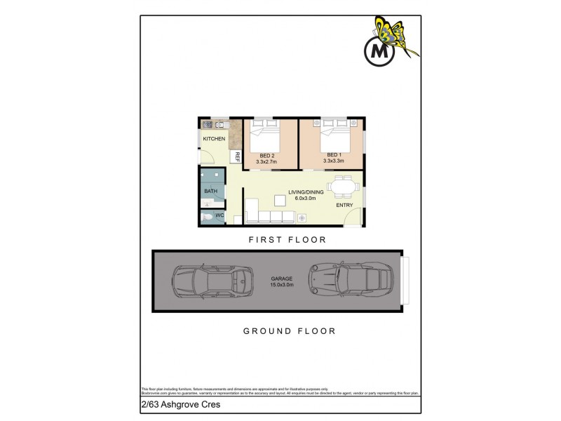2/63 Ashgrove Crescent, Ashgrove QLD 4060 Floorplan