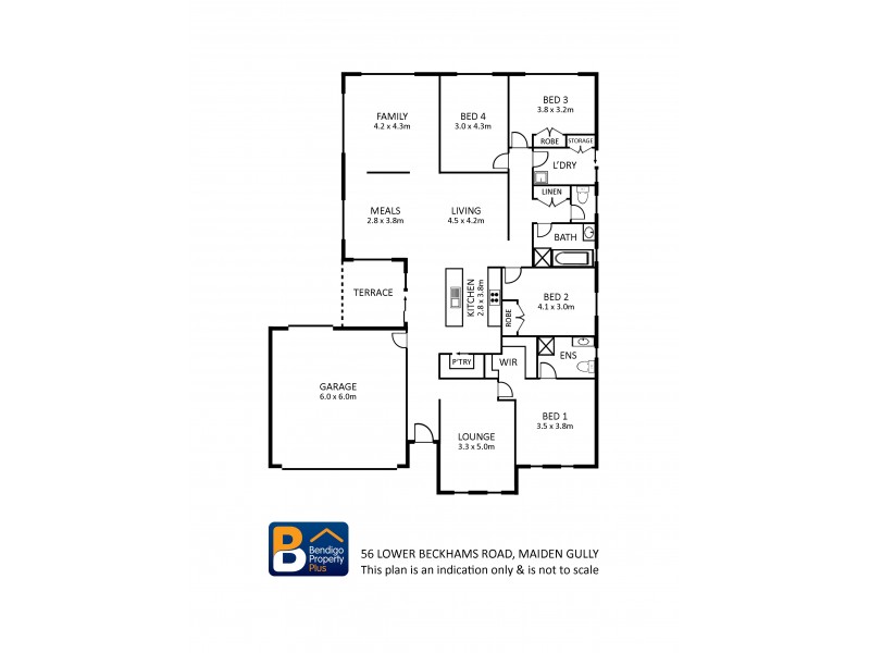 56 Lower Beckhams Road, Maiden Gully VIC 3551 Floorplan