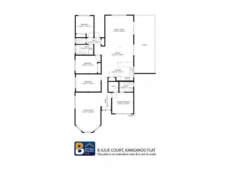 8 Julie Court, Kangaroo Flat VIC 3555 Floorplan