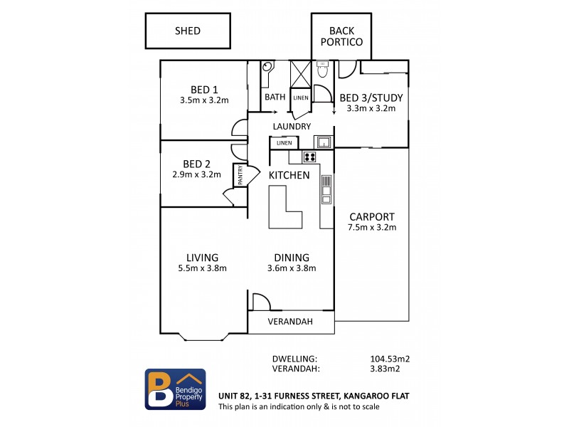 82/1-11 Furness Street, Kangaroo Flat VIC 3555 Floorplan