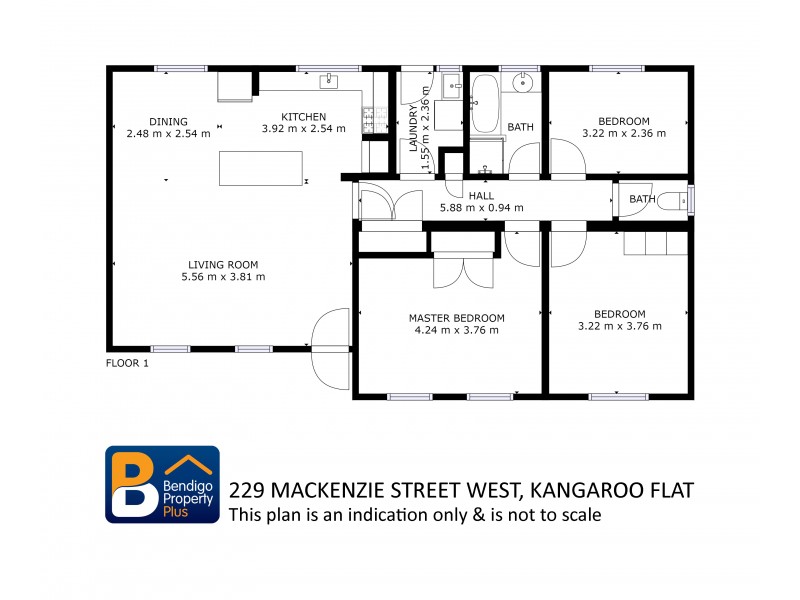 229 MacKenzie Street West, Kangaroo Flat VIC 3555 Floorplan