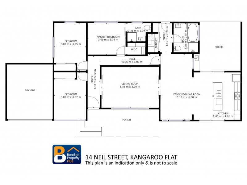 14 Neil Street, Kangaroo Flat VIC 3555 Floorplan