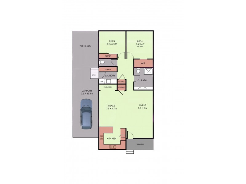 171/15-31 Furness Street, Kangaroo Flat VIC 3555 Floorplan