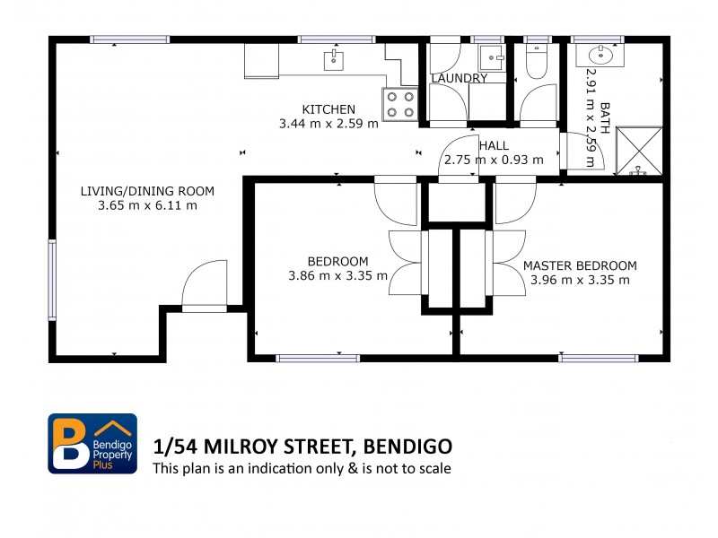 1/54 Milroy Street, Bendigo VIC 3550 Floorplan