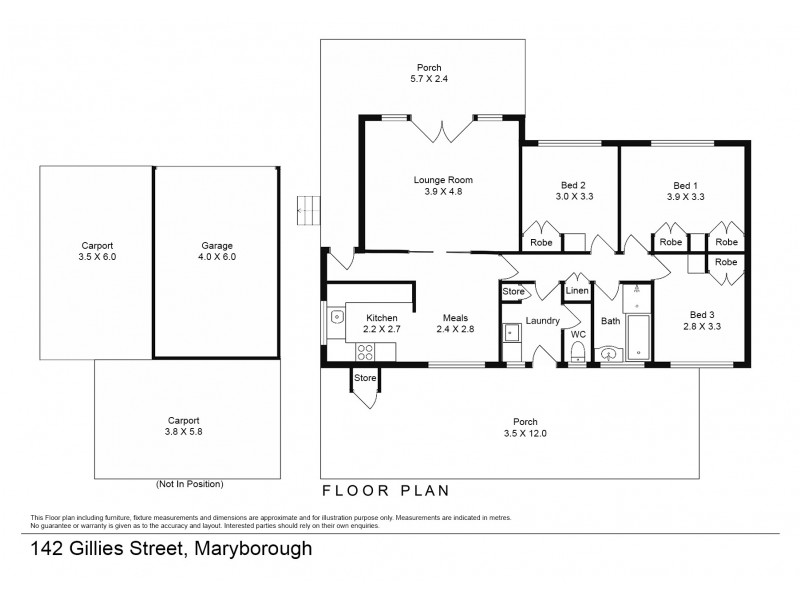 142 Gillies Street, Maryborough VIC 3465 Floorplan