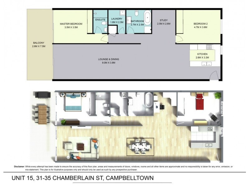 15/31-35 Chamberlain Street, Campbelltown NSW 2560 Floorplan