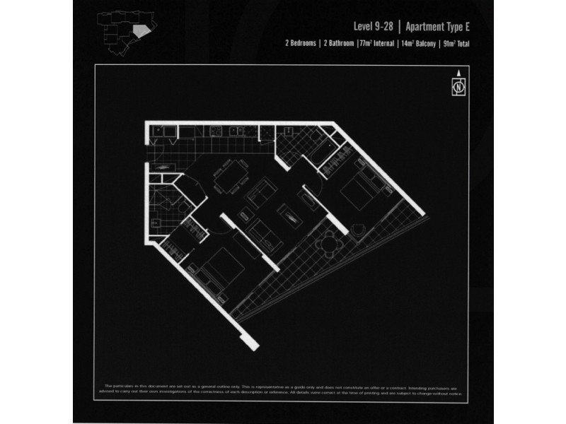 1105/56 Scarborough Street, Southport QLD 4215 Floorplan