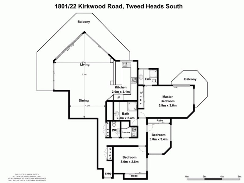 1801/22 Kirkwood Road, Tweed Heads NSW 2485 Floorplan