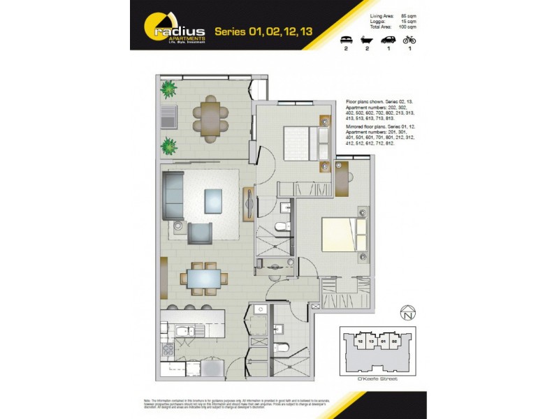 613/48 O’Keefe street, Woolloongabba QLD 4102 Floorplan