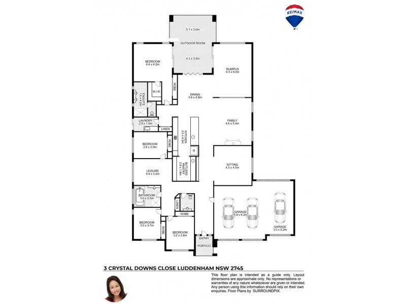 3 CRYSTAL DOWNS CLOSE, Luddenham NSW 2745 Floorplan