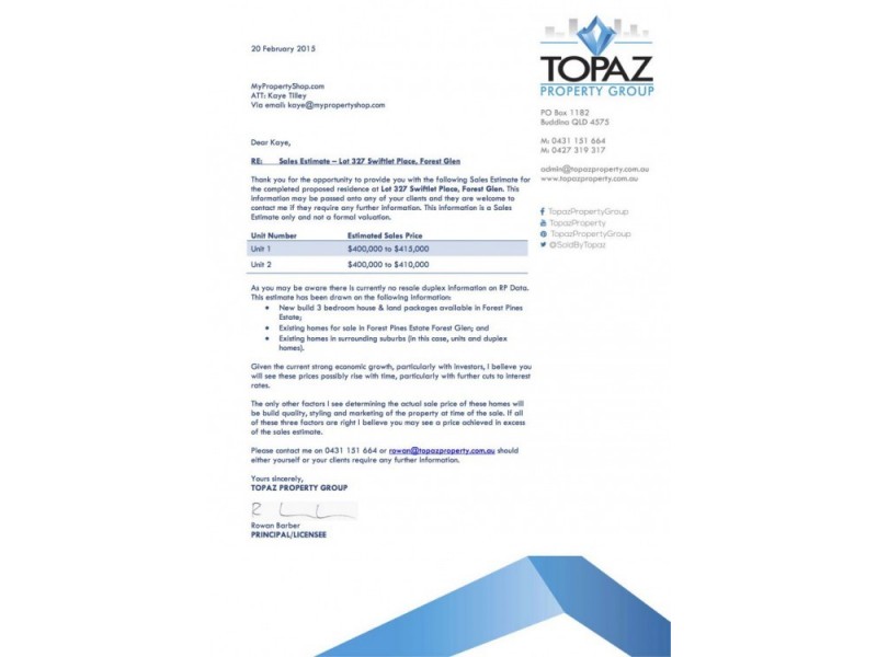 Lot 327 Lapwing Street,   “Forest Pines Estate”, Forest Glen QLD 4556