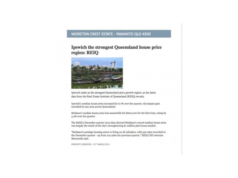 Lot 126 Sarah Drive, ” MoretonCrest”, Yamanto QLD 4305