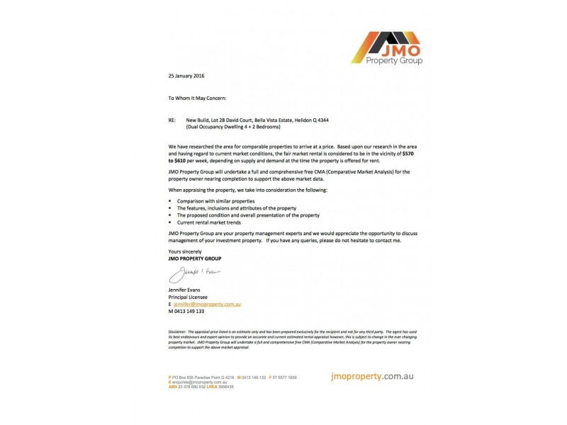 Lot 28 David  Court,” Bella Vista”, Helidon QLD 4344