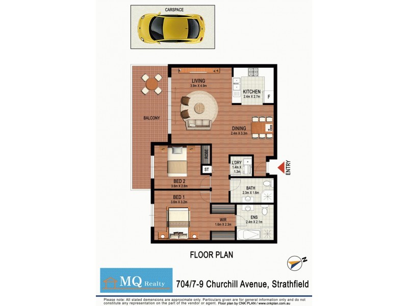 704/7-9 Churchill Avenue, Strathfield NSW 2135 Floorplan