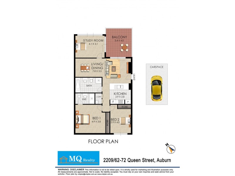 2209/62-72 Queen Street, Auburn NSW 2144 Floorplan
