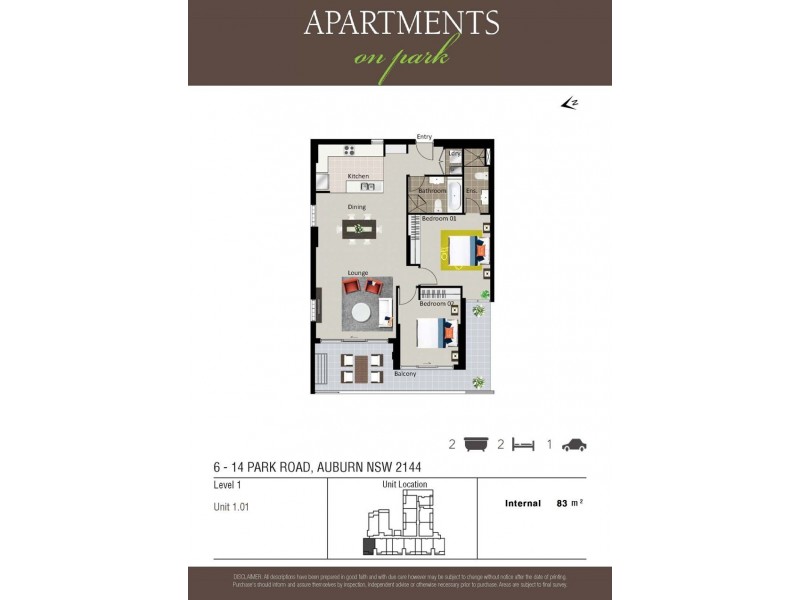 1 Bed / 6-14 Park Road, Auburn NSW 2144 Floorplan