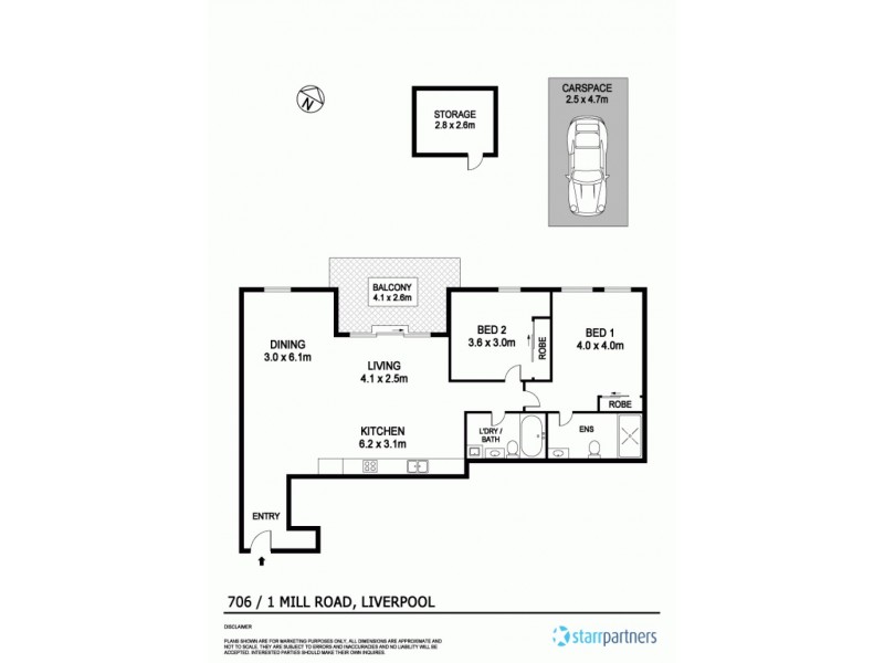 706/1 Mill Road, Liverpool NSW 2170 Floorplan