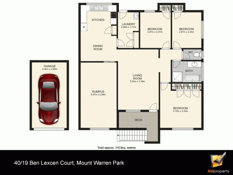 40/19 Ben Lexcen Ct, Mount Warren Park QLD 4207 Floorplan