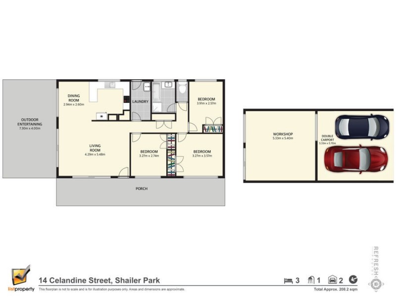 14 Celandine St, Shailer Park QLD 4128 Floorplan