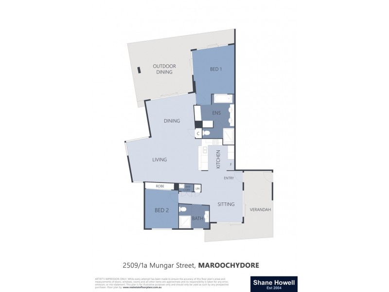 Unit 2509 1a Mungar St, Maroochydore QLD 4558 Floorplan