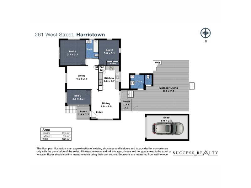 261 West Street, Harristown QLD 4350 Floorplan