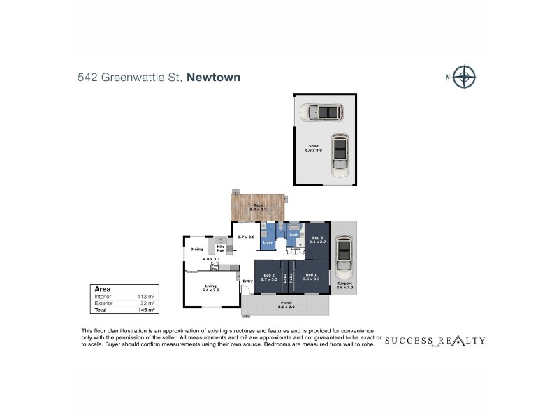 542 Greenwattle Street, Newtown QLD 4350 Floorplan