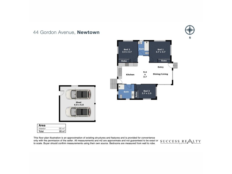 44 Gordon Avenue, Newtown QLD 4350 Floorplan