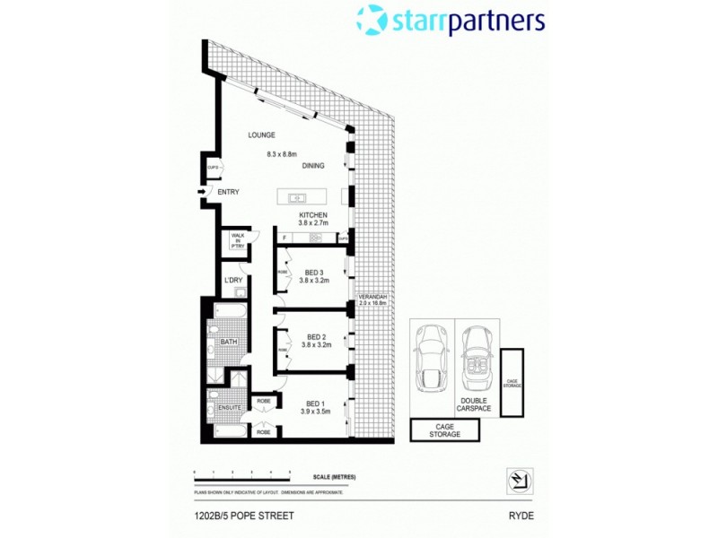 1202B/5 Pope St, Ryde NSW 2112 Floorplan