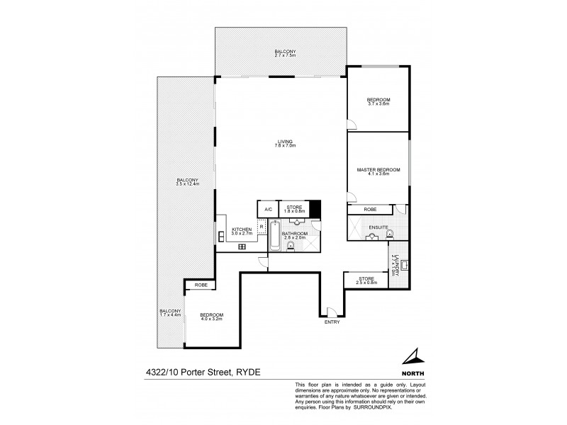4322/10 Porter Street, Ryde NSW 2112 Floorplan