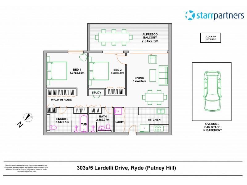 303s/5 Lardelli Drive (Putney Hill), Ryde NSW 2112 Floorplan