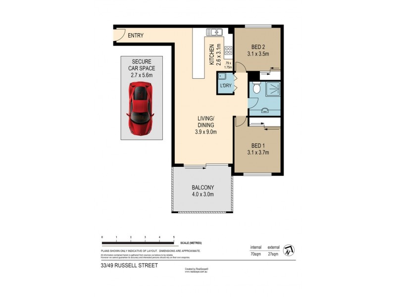 33/49 Russell Street, South Brisbane QLD 4101 Floorplan