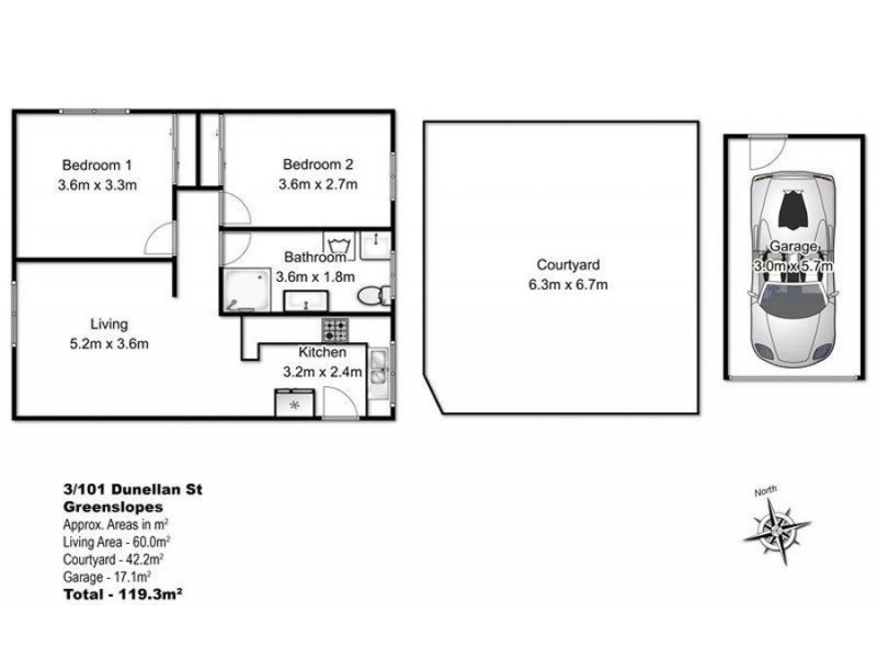 3/101 Dunellan Street, Greenslopes QLD 4120 Floorplan