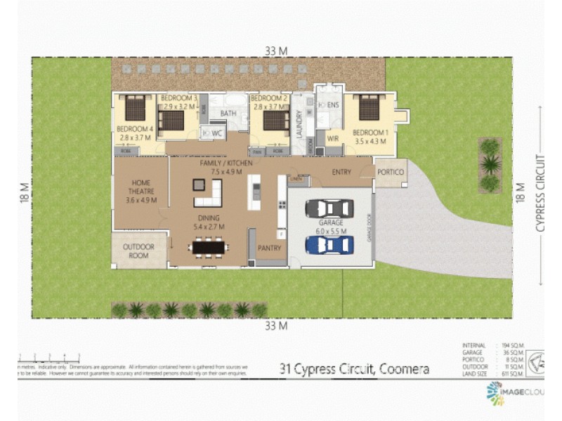 31 Cypress Circuit, Coomera QLD 4209 Floorplan