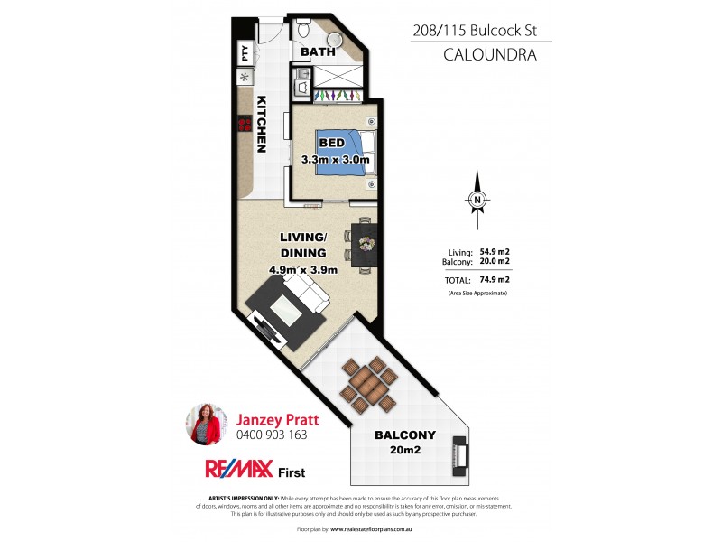 208/115 Bulcock Street, Caloundra QLD 4551 Floorplan