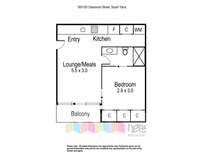 1601/50 Claremont Street, South Yarra VIC 3141 Floorplan