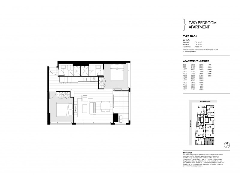 2006/38 Rose Lane, Melbourne VIC 3000 Floorplan