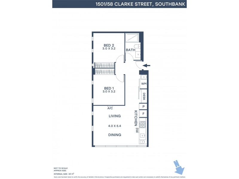 1501/58 Clarke Street, Southbank VIC 3006 Floorplan