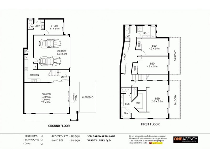 Unit 3/1 Cape Martin Lane, Varsity Lakes QLD 4227 Floorplan