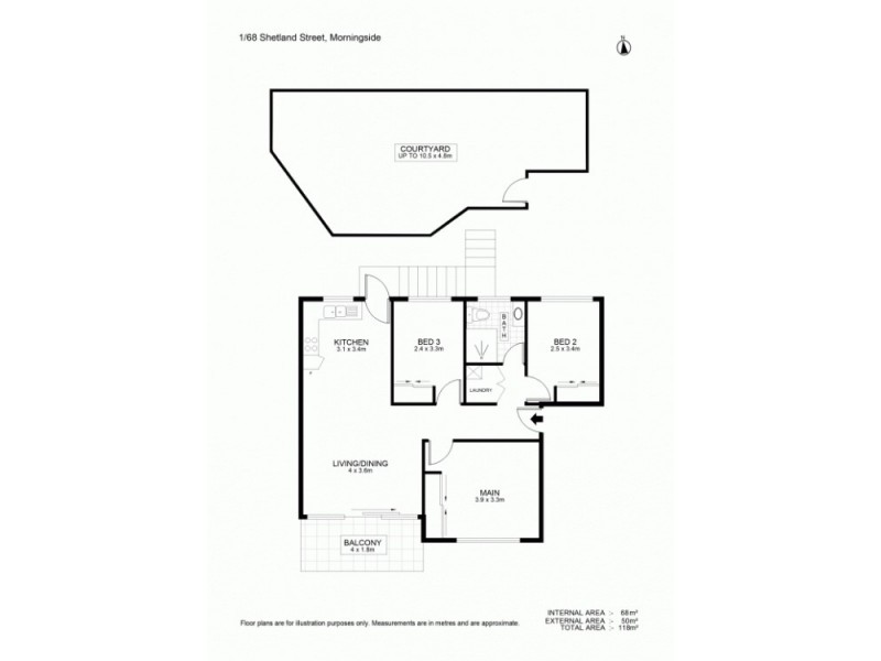 1/68 Shetland Street, Morningside QLD 4170 Floorplan