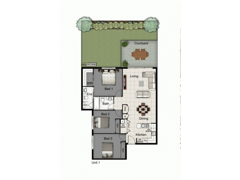 1 – 2 / 47 Victor Street, Holland Park QLD 4121 Floorplan