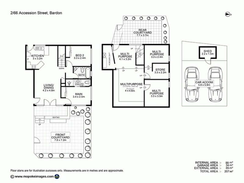 2/66 Accession Street, Bardon QLD 4065 Floorplan
