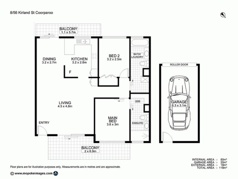 8 / 56 Kirkland Ave, Coorparoo QLD 4151 Floorplan