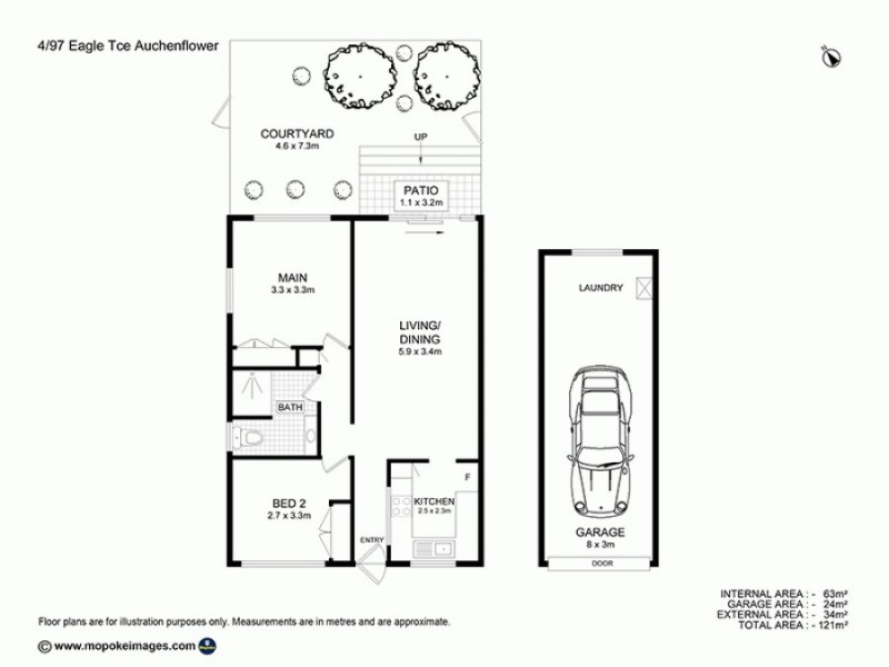 4/97 Eagle Tce, Auchenflower QLD 4066 Floorplan