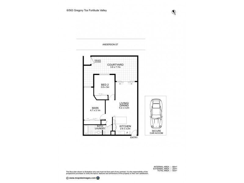 6/563 Gregory Tce, Fortitude Valley QLD 4006 Floorplan